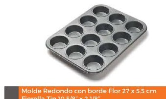 Molde para Ponque 12 Und. 35 x 26.5 x 3 cm