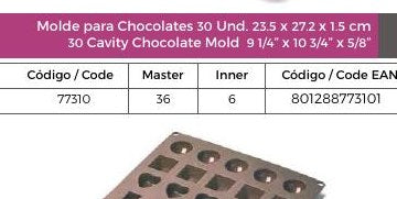 Molde para Ponque 12 Und. 29.5 x 22.5 x 3 cm